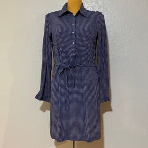 Cobalt Blue Patterned Shirt Dress L Chelsea & Violet